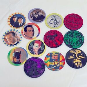 Vintage Pogs Collection 90s Batman Forever, Spawn, Slammers and Pogs